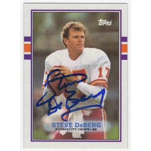 Steve Deberg Signed Kansas City Chiefs 1989 Topps Football Trading Card #349