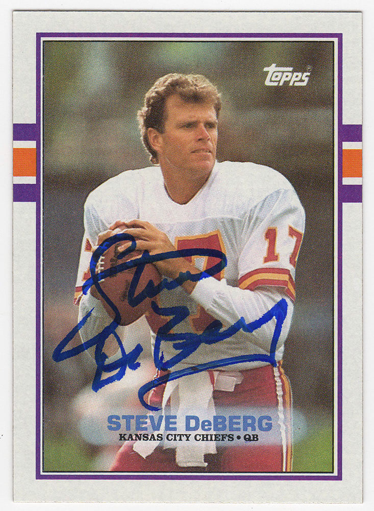 Steve Deberg Signed Kansas City Chiefs 1989 Topps Football Trading Card #349