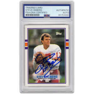 Steve Deberg Signed Chiefs 1989 Topps Football Trading Card #349 &ndash; (PSA Encapsulated)