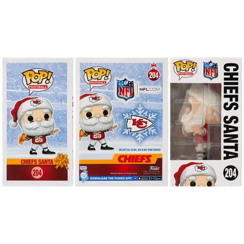 Steve DeBerg Signed Kansas City Chiefs SANTA Funko Pop Doll #204 - Image 2