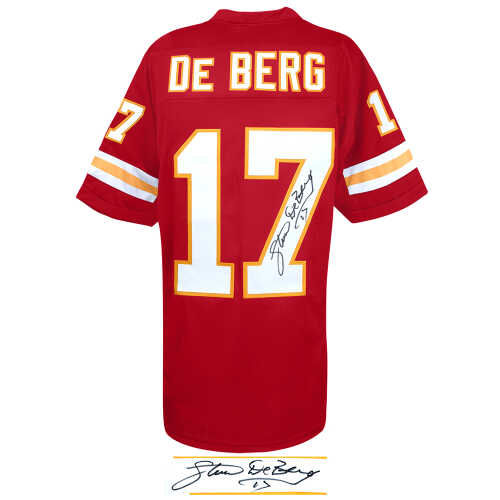 Steve DeBerg Signed Red Custom Football Jersey - Image 2