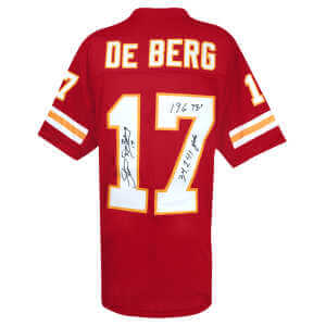 Steve DeBerg Signed Red Custom Football Jersey w/34,241 Yds, 196 TD’s