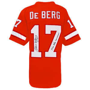 Steve DeBerg Signed Orange Throwback Custom Football Jersey w/Fire The Cannons