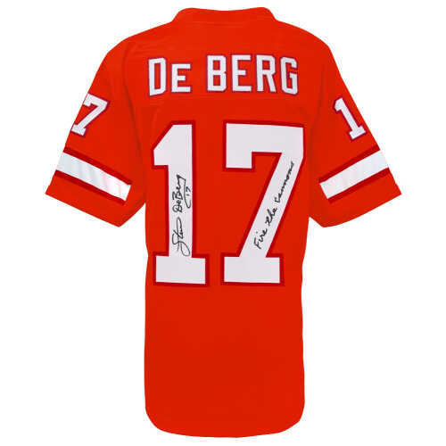 Steve DeBerg Signed Orange Throwback Custom Football Jersey w/Fire The Cannons