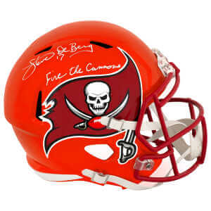 Steve DeBerg Signed Tampa Bay Buccaneers FLASH Riddell Full Size Speed Replica Helmet w/Fire The Cannons