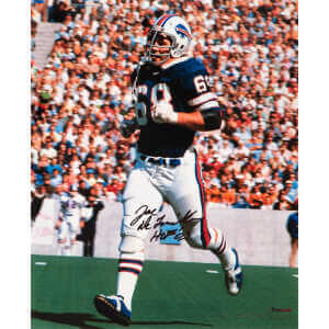 Joe DeLamielleure Signed Buffalo Bills Blue Jersey Action 16x20 Photo w/HOF'03