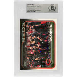 Elly De La Cruz Signed Cincinnati Reds 2024 Topps Rookie Baseball Card #238   (Beckett Encapsulated)