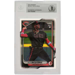 Elly De La Cruz Signed Cincinnati Reds 2024 Bowman Rookie Baseball Card #22  - (Beckett Encapsulated)