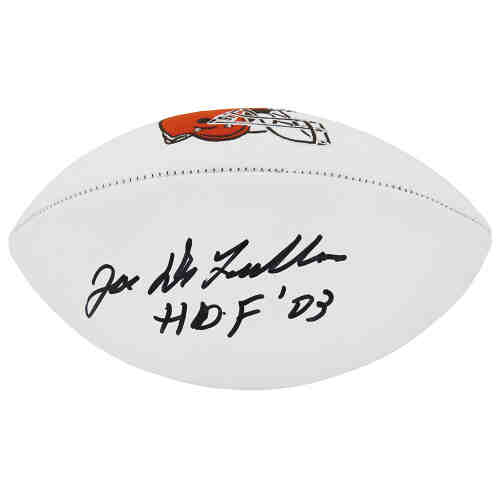 Joe DeLamielleure Signed Cleveland Browns Jarden White Logo NFL Football w/HOF'03