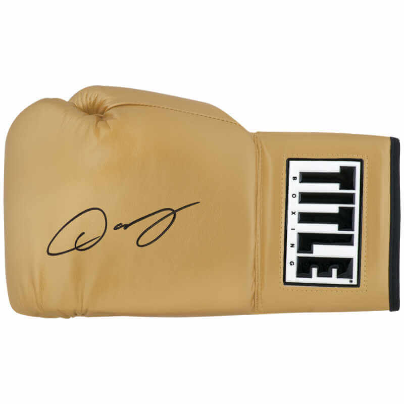 Oscar De La Hoya Signed Title Gold Boxing Glove Schwartz Sports