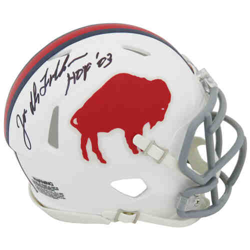 Joe DeLamielleure Signed Buffalo Bills 70's Style T/B White Riddell Speed Mini Helmet w/HOF'03