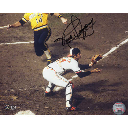 Rick Dempsey Signed Baltimore Orioles 1983 World Series Play At Plate 8x10 Photo