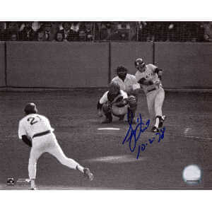 Bucky Dent Signed New York Yankees 1978 ALCS Home Run B&W 8x10 Photo w/10-2-78