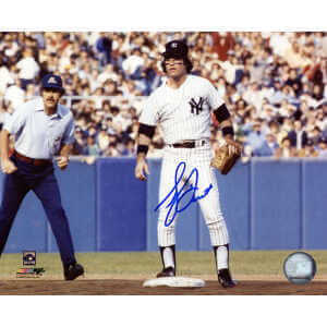 Bucky Dent Signed New York Yankees Fielding 8x10 Photo