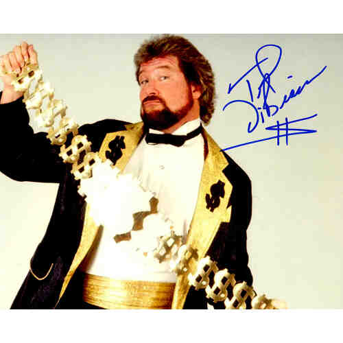 Ted DiBiase Signed Wrestling Money Belt Pose 8x10 Photo