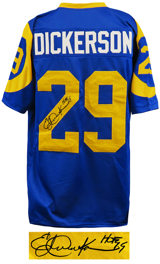 Eric Dickerson Signed Blue & Gold Throwback Custom Football Jersey