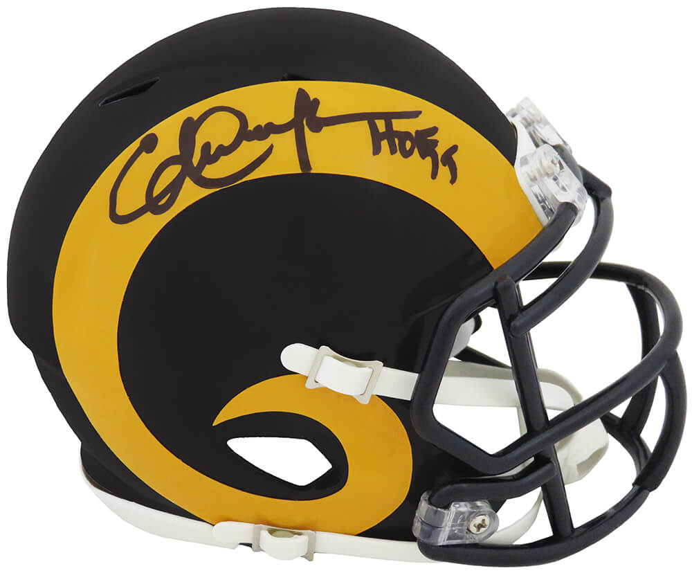 Eric Dickerson Los Angeles Rams Throwback Autographed Riddell Mini Helmet  with HOF 99 Inscription