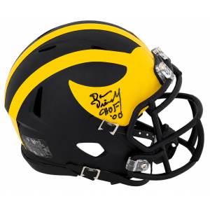 Dan Dierdorf Signed Michigan Wolverines Riddell Speed Mini Helmet w/CHOF'00