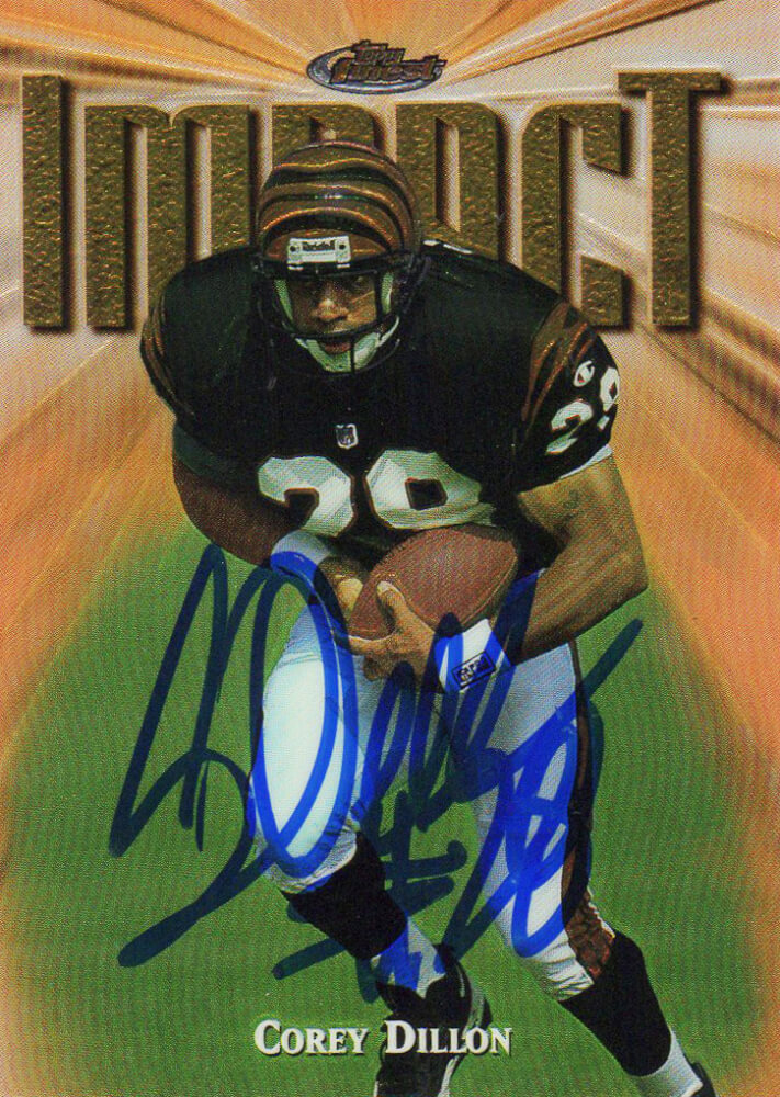 Corey Dillon Signed Cincinnati Bengals 1997 Topps Finest Football Rookie  Card #176 – Schwartz Sports Memorabilia