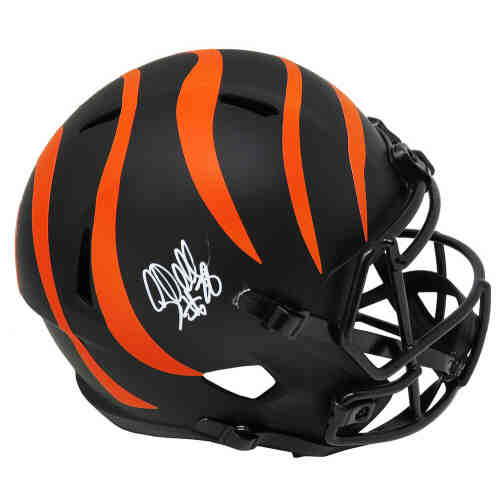 Corey Dillon Signed Cincinnati Bengals Eclipse Black Matte Riddell Full Size Speed Replica Helmet