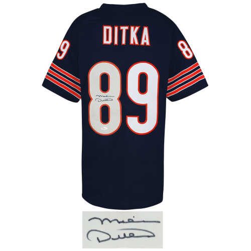 Mike Ditka Signed Navy Custom Football Jersey - (JSA) - Image 2