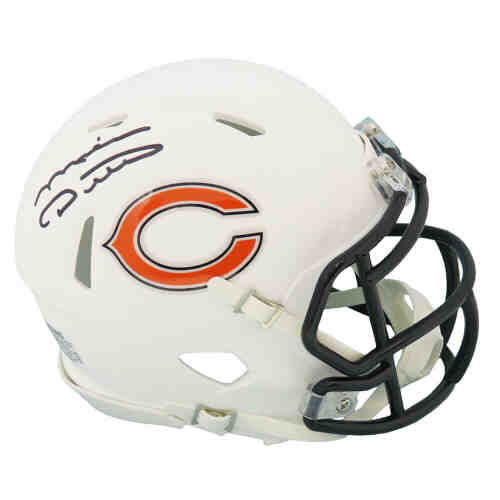 Mike Ditka Signed Chicago Bears Flat White Matte Riddell Speed Mini Helmet