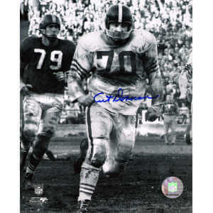 Art Donovan Signed Colts B&W Running Action 8x10 Photo