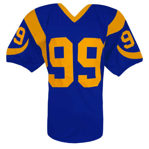 Aaron Donald Signed Blue Throwback Custom Football Jersey - (JSA) - Image 3