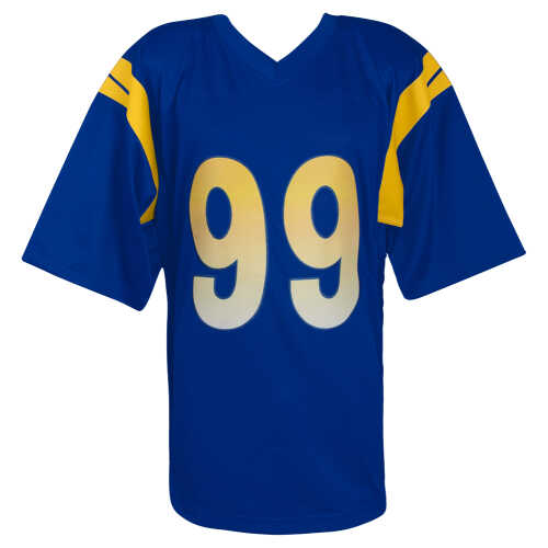Aaron Donald Signed Blue Custom Embroidered Stat Football Jersey - (Beckett) - Image 3