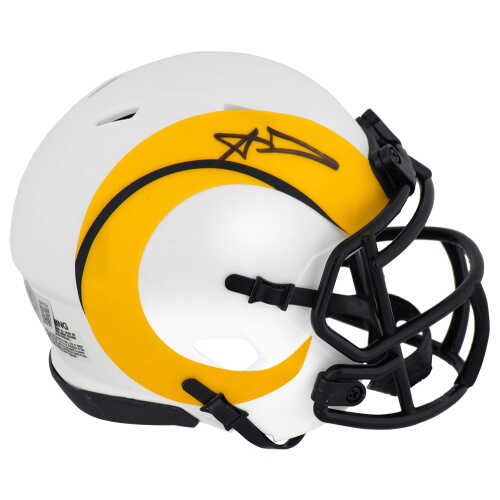 Aaron Donald Signed Los Angeles Rams LUNAR Eclipse Riddell Speed Mini Helmet - (Beckett)