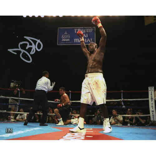 James Buster Douglas Signed Boxing Fight Celebration 8x10 Photo