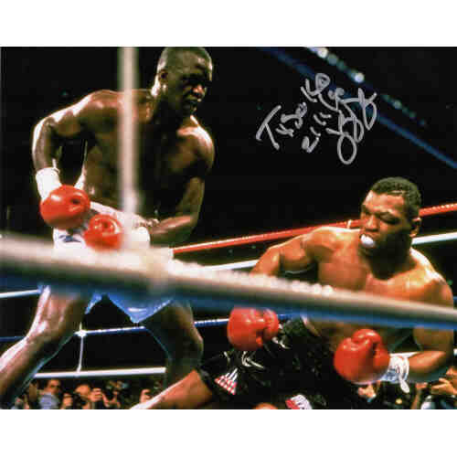 James Buster Douglas Signed Boxing Mike Tyson Knockout 8x10 Photo w/Tyson KO 2-11-90
