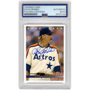 Doug Drabek Signed Astros Baseball Trading Card (Various) - (PSA Encapsulated)