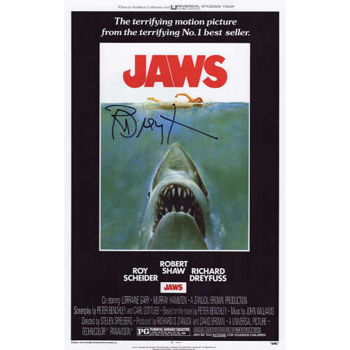 Richard Dreyfuss Signed Jaws 11x17 Movie Poster - (In Black)