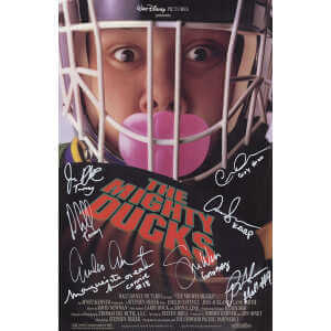 The Mighty Ducks Cast Signed 11x17 (Goldberg Image) Movie Poster (Emilio Estevez + 7 Signatures - w/Character Names)