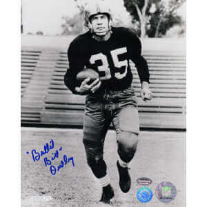 Bill Dudley Signed Steelers B&W Pose With Football 8x10 Photo w/Bullet