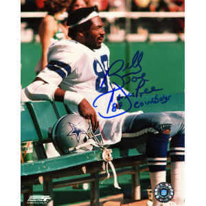 Billy Joe Dupree Signed Dallas Cowboys On Bench 8x10 Photo w/Cowboys