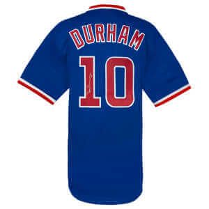 Leon Durham Signed Blue Custom Baseball Jersey w/Bull