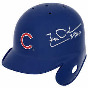 Leon Durham Signed Chicago Cubs Riddell Baseball Mini Batting Helmet w/Bull