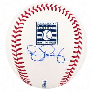 Dennis Eckerlsey Signed Rawlings Hall of Fame Logo MLB Baseball