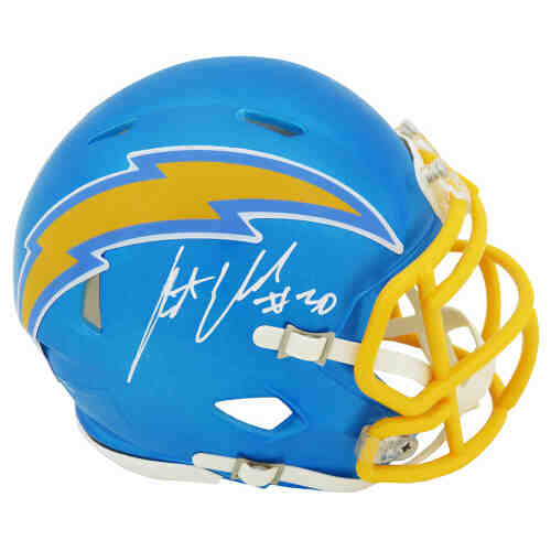 Austin Ekeler Signed Los Angeles Chargers FLASH Riddell Speed Mini Helmet (White Ink)