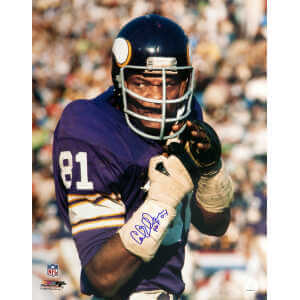 Carl Eller Signed Minnesota Vikings Purple Jersey Close Up 16x20 Photo w/HOF'04