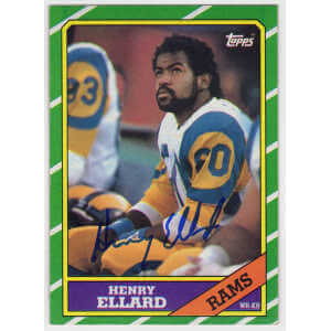 Henry Ellard Signed Los Angeles Rams 1986 Topps Football Trading Card #79