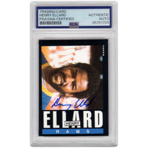 Henry Ellard Signed Los Angeles Rams 1985 Topps Rookie Football Trading Card #80 &ndash; (PSA Encapsulated)