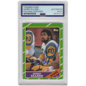 Henry Ellard Signed Los Angeles Rams 1986 Topps Football Trading Card #79 &ndash; (PSA Encapsulated)