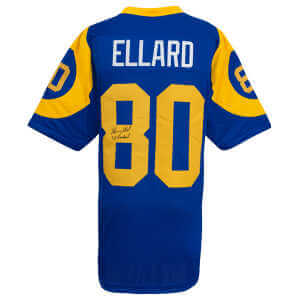 Henry Ellard Signed Blue Custom Football Jersey w/3x Pro Bowl