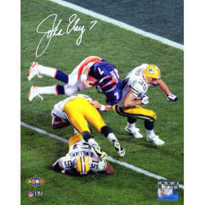 John Elway Signed Denver Broncos Super Bowl XXXII Helicopter HIt 8&times;10 Photo
