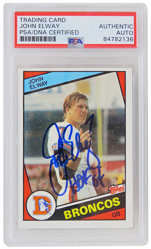 John Elway Signed Denver Broncos 1984 Topps Football Rookie Trading ...