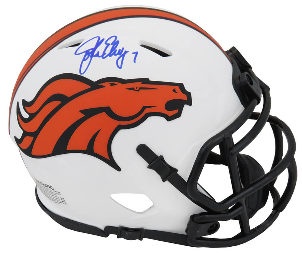 John Elway Signed Denver Broncos Lunar Eclipse White Matte Riddell