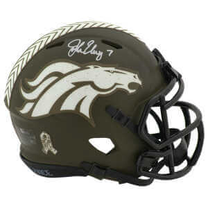 John Elway Signed Denver Broncos SALUTE Riddell Speed Mini Helmet